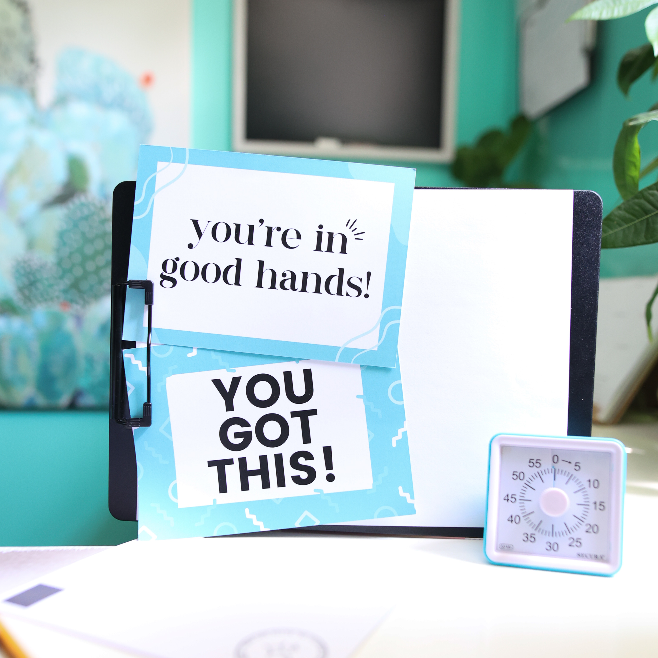 Image advertising WordPress maintenance with a clipboard that says "you are in good hands" and "you got this"