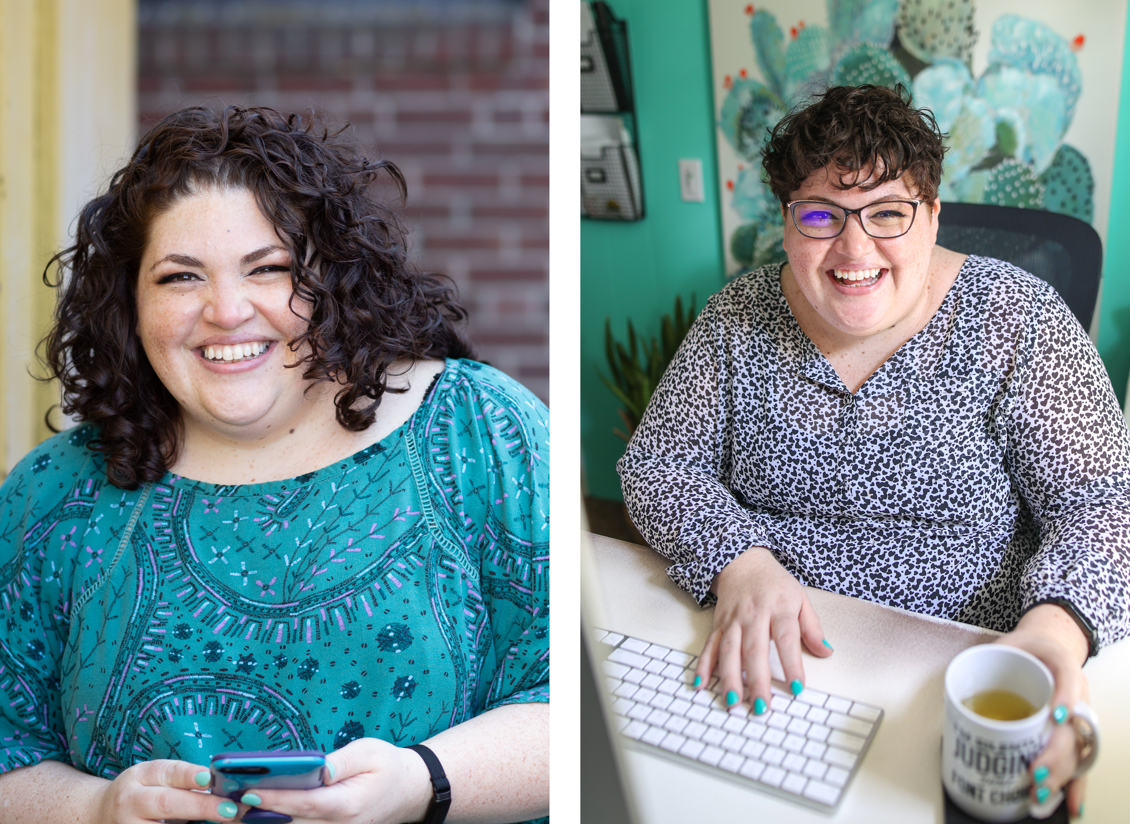 Two images of Alexis: her original branding and her new brand images!