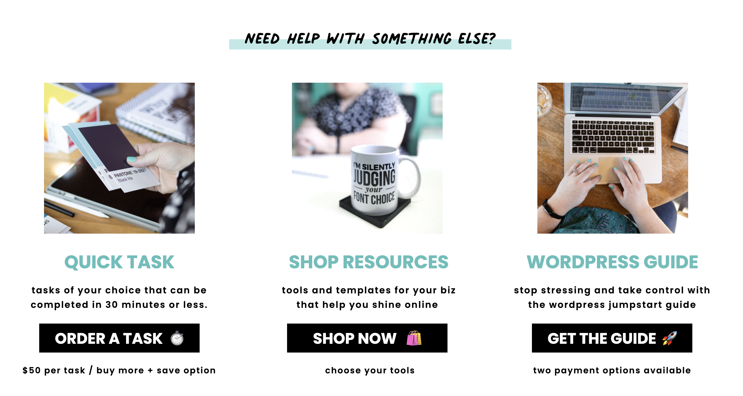 Example of calls to action on a sales page