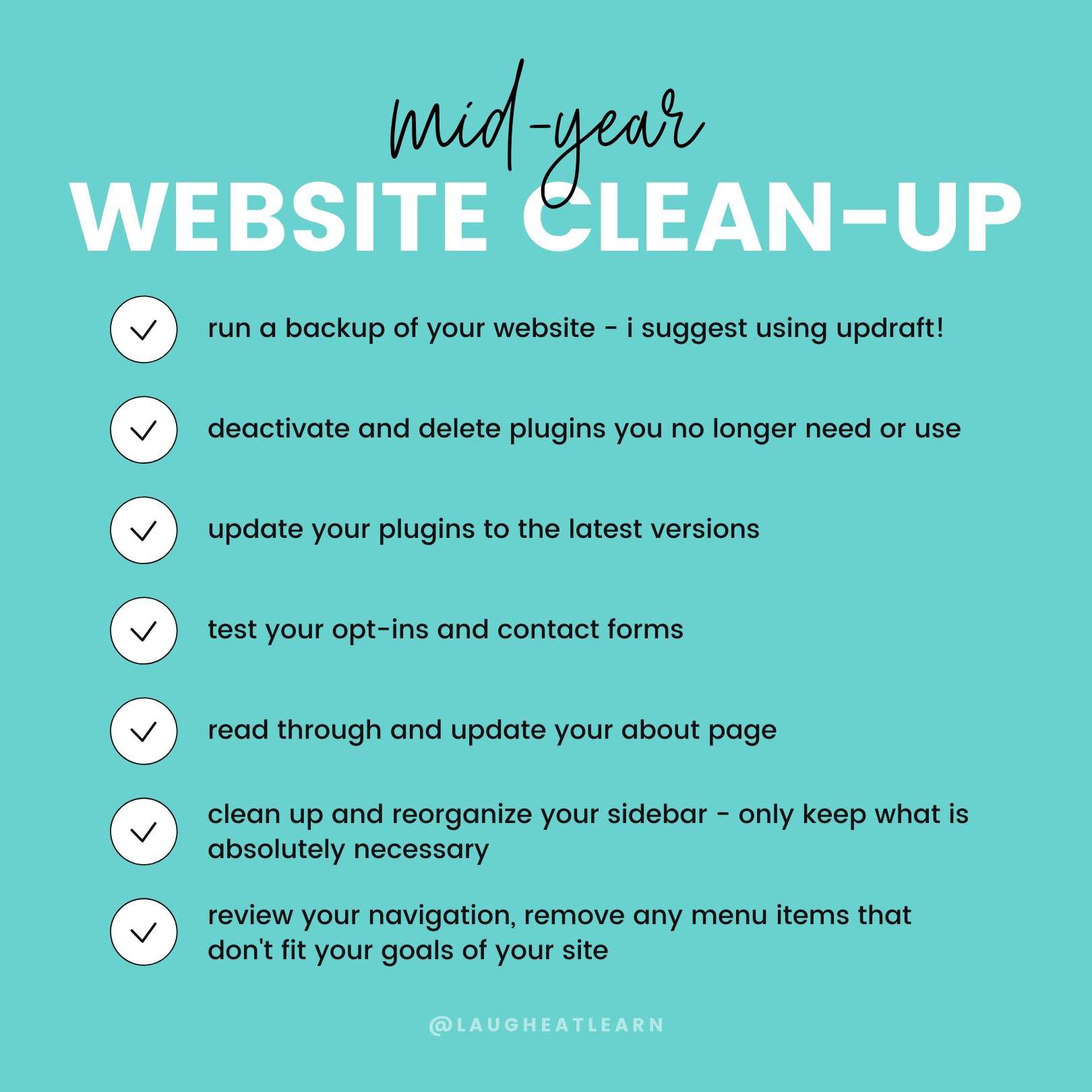 With the half of year almost over, now is the perfect time to do a mid-year website clean-up to keep it in tip top shape! Especially because your website is your BEST 24/7 employee!