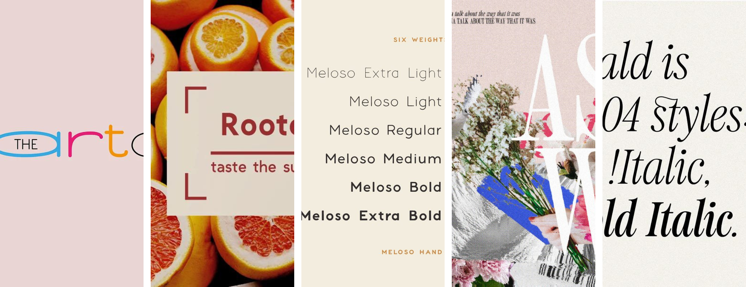 A collage of mixed weight fonts