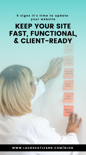 Pin that says, "Keep your site fast, functional, and client ready."