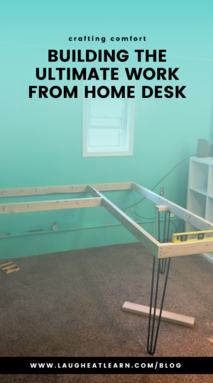 a pin that says, "building the ultimate work from home desk"