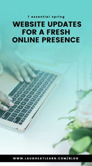 A pin that says, "Website updates for a fresh online presence"