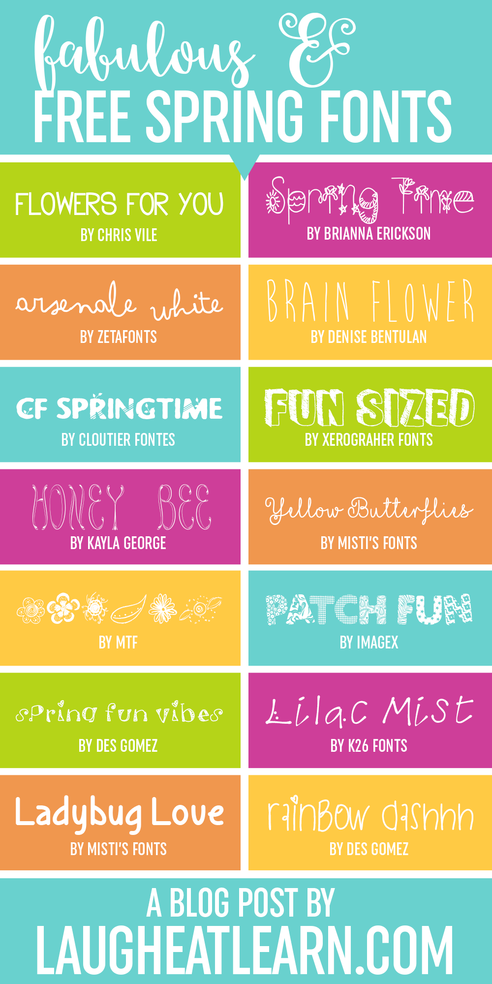 Whether it's raining, cloudy, or the sun is shining, you'll love these fun, funky, and FREE fonts perfect for any spring themed projects you are going to be working on.