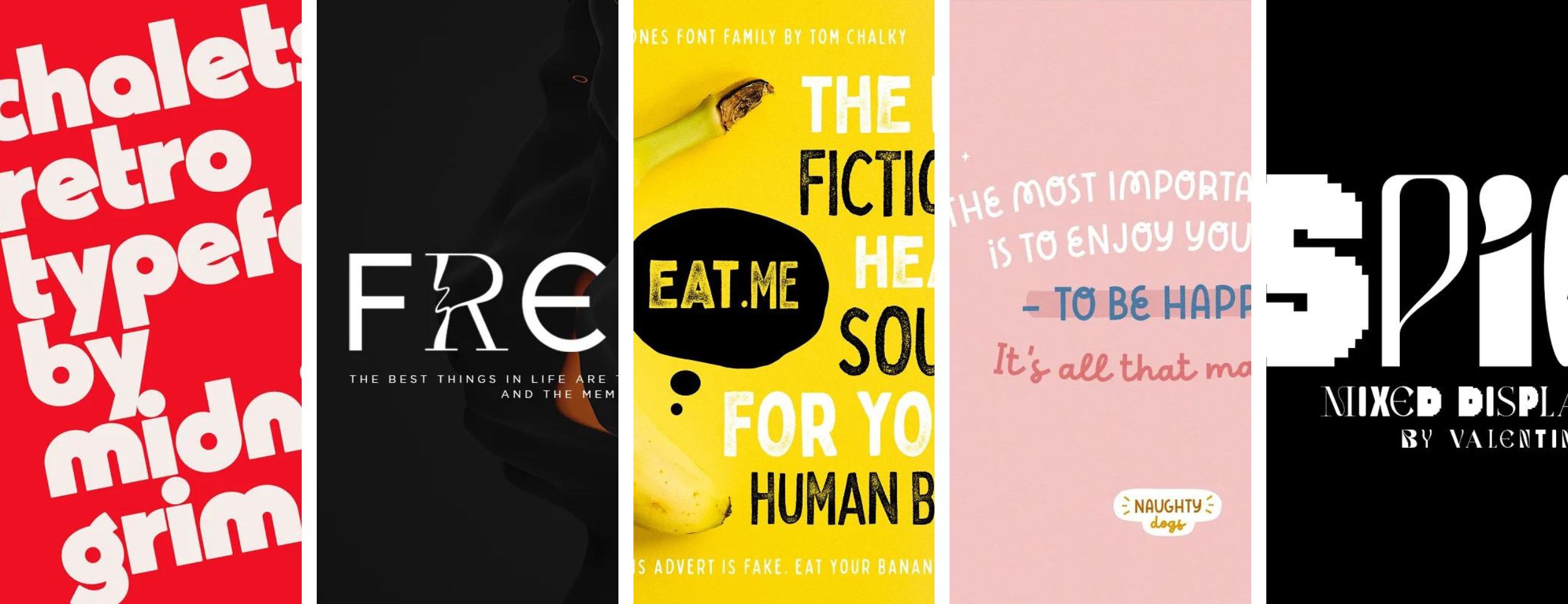 A collage of unique and funky fonts of 2024